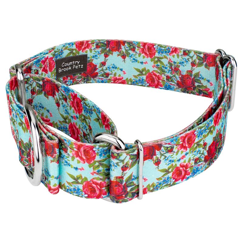 Country Brook Petz 1 1/2 Inch Vintage Roses Martingale Dog Collar, 3 of 6