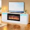 Modern Entertainment Center with Storage Cabinet Up to 75" TV, Black Modern TV Stand for Living Room (Not Included Fireplace) - 3 of 4