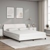 vidaXL Bed Frame with Headboard White 59.8 in.x79.9 in. Queen Faux Leather - 3 of 4