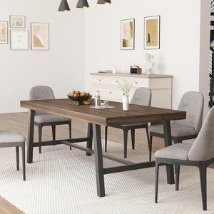 70 Inch Farmhouse Dining Table for 6 to 8, Large Rectangular Dinner Table for Dining Room, Home Office, Living Room - 1 of 4