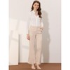 Allegra K Women's Bell Bottom Long High Waist Elegant Work Trousers - 3 of 4