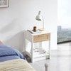 NicBex Nightstand with Rattan Drawers,Modern Bedside Table with Bottom Open Storage Shelf for Bedroom,Living Room - 4 of 4