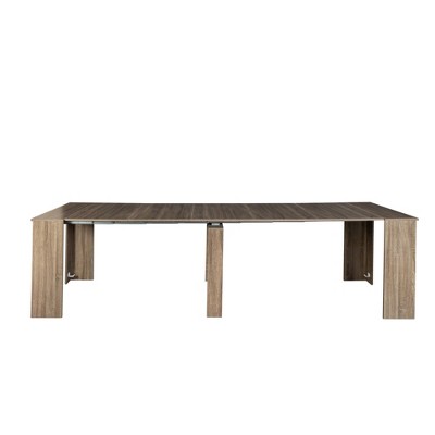 Vynxaria Brown Dining Tables - Multifunctional Extendable Console Table for Versatile Living Spaces