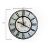 Storied Home Decorative Round Wood Wall Clock with Distressed Finish, Mint Green - 2 of 4