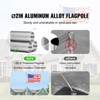VEVOR 20FT Telescoping Flag pole Kit, Aluminum Alloy in Ground Flag Poles for Outside, 3 Display Modes Flagpole with 3x5 American Flag, Silver - 3 of 4