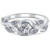 Pompeii3 3/8ct Vintage Floral Leaf Diamond Engagement Ring 14K White Gold - 4 of 4