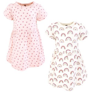 Hudson Baby Infant and Toddler Girls Cotton Dresses, Soft Rainbow - 1 of 4