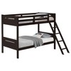 NicBex Twin Over Twin Bunk Bed with Safety Guardrails,Loft Bed with Built-in Ladder for Bedroom,Convertible Bunkbeds,Black/Brown/White/Gray - 2 of 4