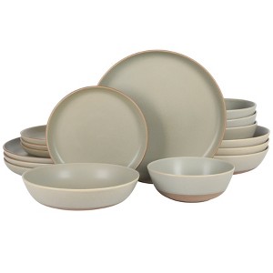 Gibson Elite Laguna Bliss 16 Piece Stoneware Reactive Glaze (Service for 4) Ceramic Plates and Bowls Dinnerware Set - 1 of 4