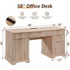 SinCiDo 58" Desk,Modern Grooved Computer Writing Desk,w/ 5 Drawers and 1 Adjustable Storage Cabinet,Desk for Study and Bedroom - 3 of 4