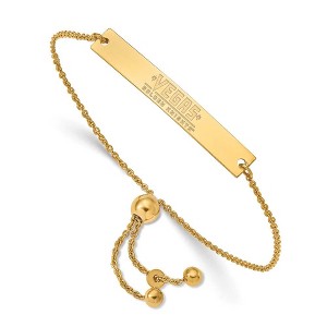 Black Bow Jewelry 14k Yellow Gold Plated Sterling Silver Vegas Golden Knights NHL Identification Bracelet 9 Inch - 1 of 3