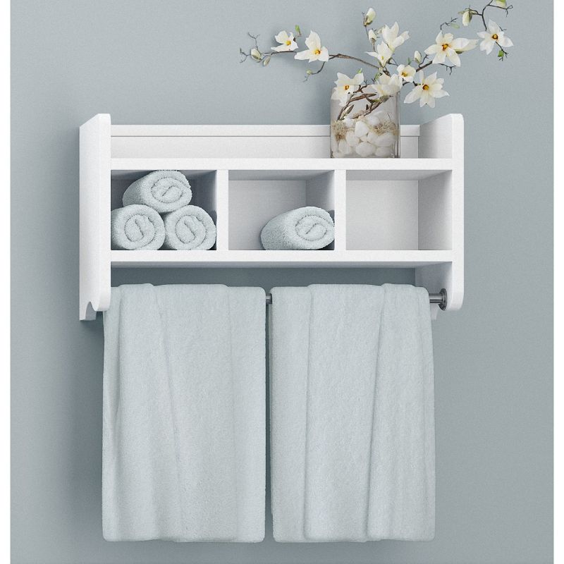 Bath Storage Shelf with Towel Rod 25" - Alaterre Furniture, 6 of 7