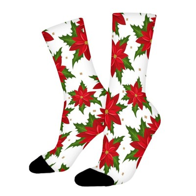 De Fleurs Flowers Women Printed Crew Socks Funny Funky Socks Soft Polyester Novelty Gifts for Artists Men