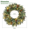 24-Inch Pre-Lit Christmas Wreath with Warm White LED Lights, Frosted Pine Cones, Indoor Outdoor Holiday Door Decor - 2 of 4