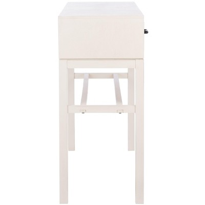 Ajana Distressed White & Honey Brown Chevron 2-Drawer Console Table