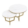 CAVINAS Nesting Coffee Table, Marble Pattern Smart Coffee Table, Modern Coffee Table Set for Living Room, Office, White - 4 of 4
