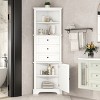 Tall Cabinet With 3 Drawers For Bathroom, Corner Storage Cabinet For Bathroom, Bathroom Cabinets With Anti-Tipping Device-Cuddlewood - 3 of 4