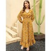 Fall Casual Dresses for Women Empire Waist V Neck Long Sleeve Maxi Ruffle Dress  Wedding Guest Dress - 3 of 4