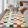 Shag Area Rug Modern Checkered Plush Fuzzy Rugs for Living Room Ultra-Soft Thick Furry Accent Carpet for Bedroom Contemporary Indoor Floor Mat - 3 of 4