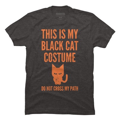 Men's Design By Humans Halloween Introvert Black Cat Costume By Commykaze T-Shirt