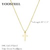 Dainty Cross Pendant Necklace 14K Gold Plated Christian Faith Gift for Teens Tiny Cross - 4 of 4
