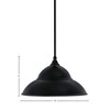 Toltec Lighting Any 1 - Light Pendant in  Matte Black with 16” Matte Black Double Bubble Metal Shade Shade - 2 of 2