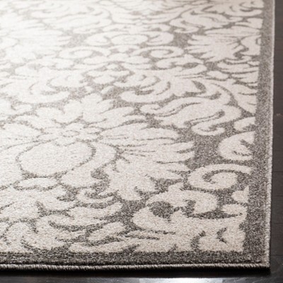 Elegant Gray 27" Stain-Resistant Synthetic Area Rug