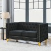 Velvet Chesterfield 2-Seater Sofa,Tufted Loveseat with Metal Legs & Nailhead Trim for Living Room - 2 of 4