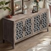 59.8'' Hollow Carved Sideboard Cabinet with Adjustable Shelves,4-Door Country Console Table for Living Room or Kitchen-Baofuwish - 2 of 4
