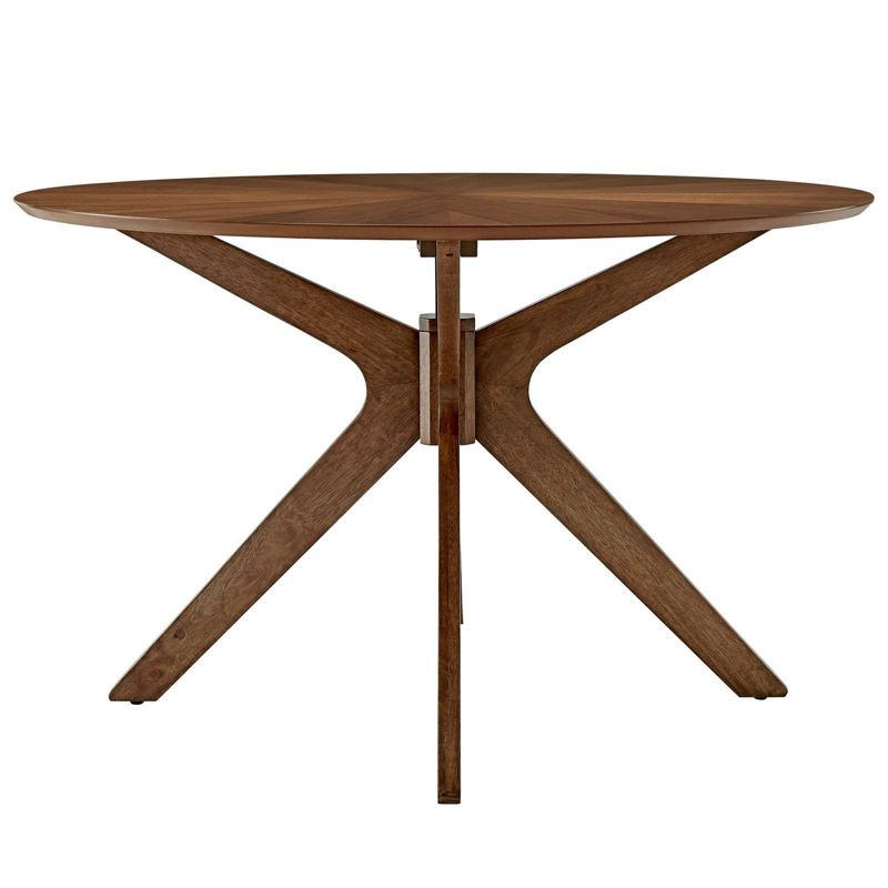 47&#34; Crossroads Round Wood Dining Table Walnut - Modway, 4 of 12