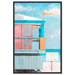 Art Remedy Italian Lifeguard House Beach Life Inspired Wall Art Framed - 1 of 4