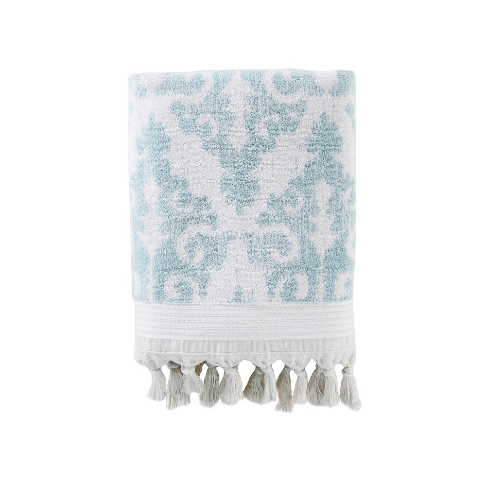 Photos - Towel Mirage Fringe Bath  Aqua - SKL Home