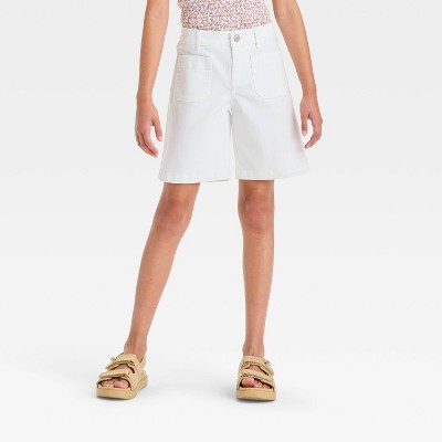 Girls' Patch Pocket Twill Bermuda Shorts - Cat & Jack™ White