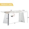 NicBex 63 Inch Rectangle Dining Table with Patterned Slab Tabletop and Stainless Steel Butterfly Legs for 6 to 8 - 3 of 4