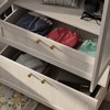 FUFU&GAGA White Woodgrain Combination Wardrobe Frosted Glass Cabinet Door Armoire Gold Cone Pulls Armoires - 4 of 4