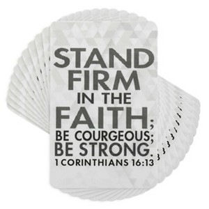 Dicksons Stand Firm in Faith Grey Geometric 4 inch Paper Pocket Card Bookmark Pack of 12 - 1 of 4