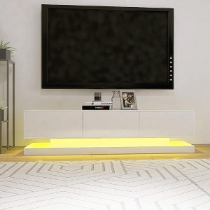 High Gloss TV Cabinet With 4 Drawers with 16 colors RGB Led Light Buletooth Control - 1 of 4