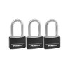 Master Lock 40mm-Wide Vinyl-Covered Solid Body Keyed Padlocks with 22mm  Shackles, Black, 4-pk