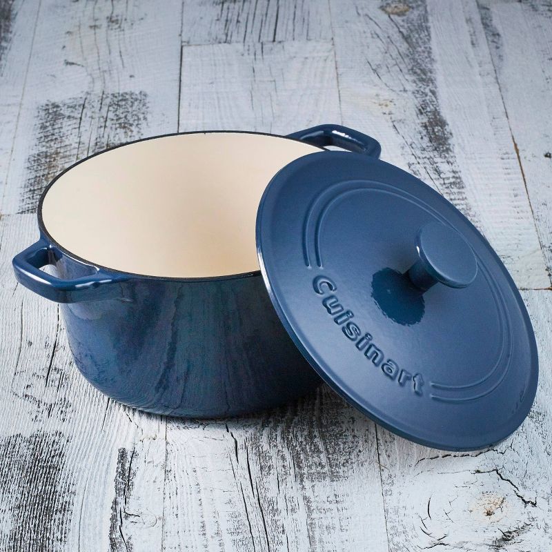 Cuisinart Chef&#39;s Classic 3qt Blue Enameled Cast Iron Round Casserole with Cover - CI630-20BG, 3 of 6