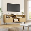 Whizmax Wood TV Stand, Boho Entertainment Center with Storage and Fluted Sliding Doors for Living Room Bedroom - 4 of 4