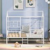 NicBex Twin Size Loft Bed Classic House Shape Metal Bed Frame with Inclined Ladder and Full Length Guardrail, No Box Spring Required - 2 of 4