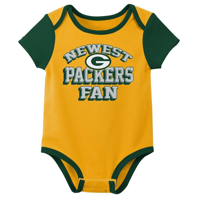 NFL Green Bay Packers Infant Boys&#39; 3pk Bodysuit, 2 of 5