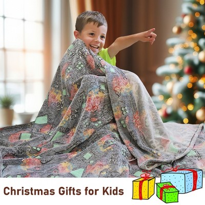 Glow-in-the-Dark Gamer Fleece Blanket for Boys