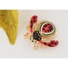 Anna-Kaci Elegant Crystal Rhinestone Fruit and Bee Brooch - Fashionable Gold Plated Fruit Insect Lapel Pins for Dresses and Accessories - 3 of 4