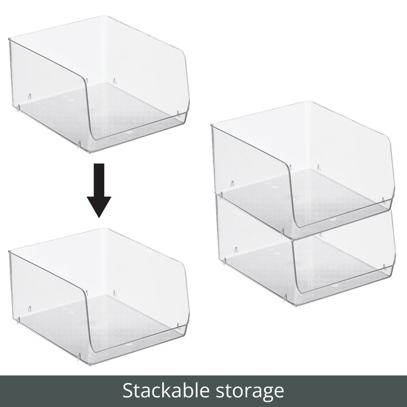 mDesign Stackable Plastic Food Storage Bin, Open Front, 5 of 9