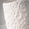 Sullivans Set of 2 Embossed Planters 6"H & 5"H White - 2 of 3