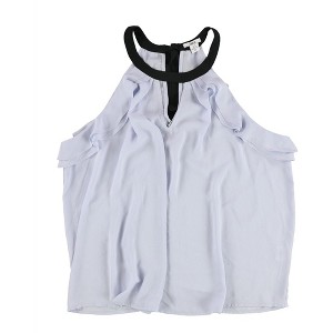 bar III Womens Ruffle Sleeveless Blouse Top, Purple, X-Large - 1 of 2