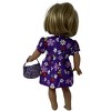 Doll Clothes Superstore Handmade Purple Flower Print Dress for 18 Inch Girl Dolls - 4 of 4