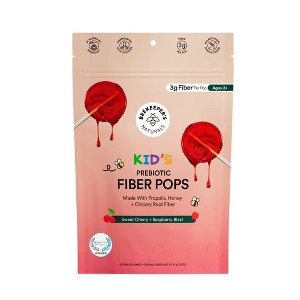 Beekeepers Naturals Kid's Prebiotic Fiber Pops Multi-Symptom Relief Lollipop - Cherry Berry - 15ct - 1 of 4