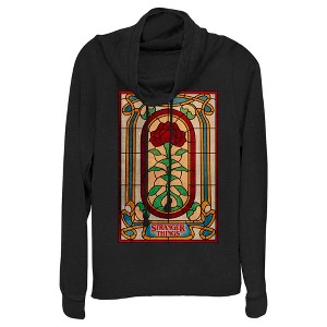 Juniors Womens Stranger Things The Rose of Life Cowl Neck Sweatshirt - 1 of 4